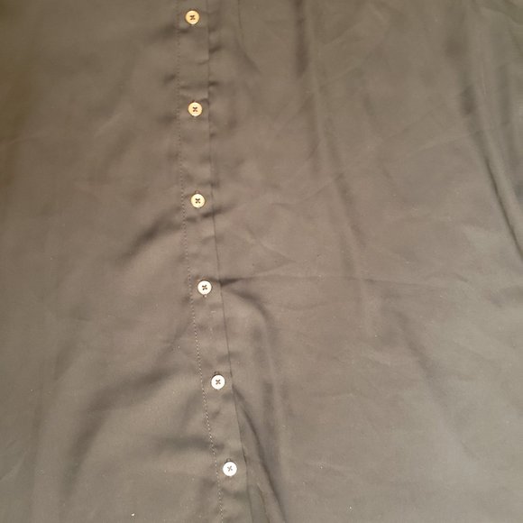 SOLD Suzy Shier | Black Shoulder Cut Blouse - Picture 10 of 10